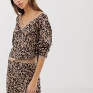 Whistles Jungle Cat Leopard Print Wool Sweater Set